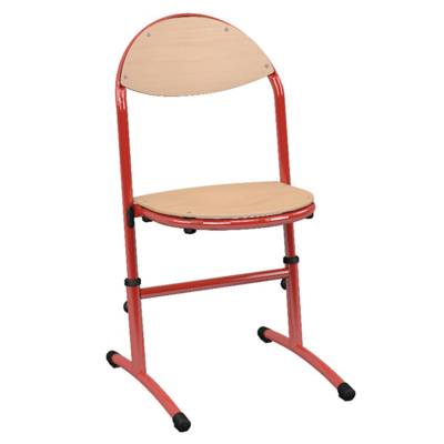 Chaise HÉLIA HR assise et dossier bois Blueprotech® piètement époxy - T3 à T6 - Rouge RAL 3000 - Mobidecor