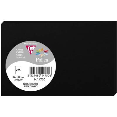 Pack de 25 Carte Simple 210g 82x128 noir