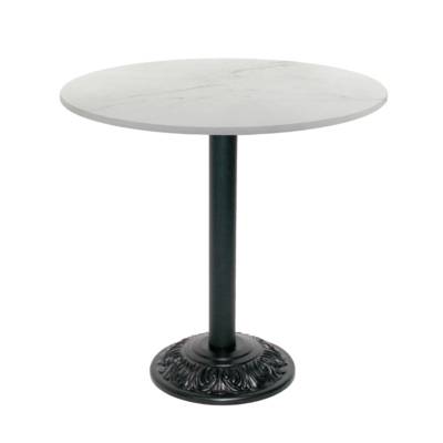 Table pied noir Ø70cm marbre paros - intérieur - RestooTab