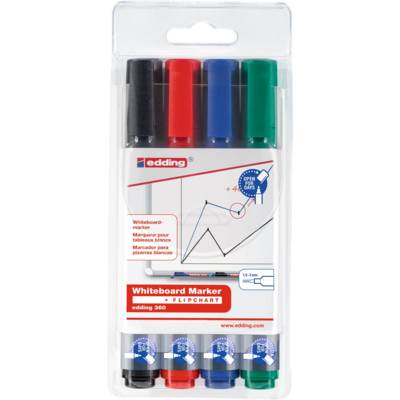 Marqueur pour Tableaux blancs 360 Etui de 4 Assorti 1,5-3 mm - EDDING