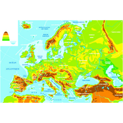 Cartes d'Europe physique et politique