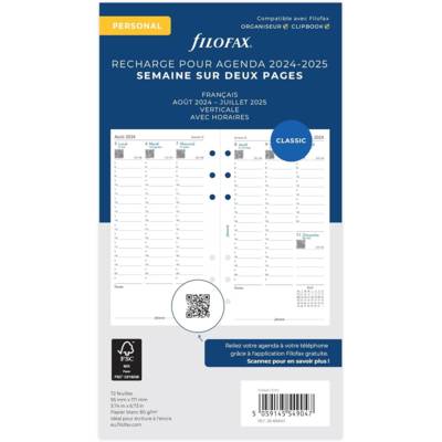 Recharge Semaine sur 2 pages - français - académique Format Personal