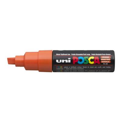 Marqueur pointe large biseautée pc8k 8mm orange foncé - POSCA