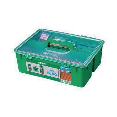 Kit terrasse résineux SPAX - 850 vis 4.5x60 A2 +espaceurs +5 embouts - 5000009020009 - Maxoutil
