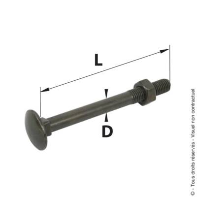 Boulon TRCC noir D7 70mm - Gedimat - AFBAT