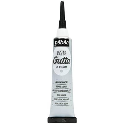 Tube 20ml Peinture GUTTA à l'eau ARGENT - PÉBÉO