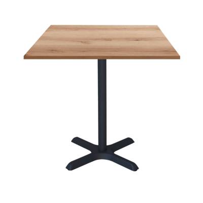 Table pied noir 70x70cm chene delano - intérieur - RestooTab