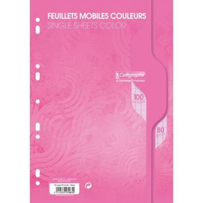 Sachet de 50 feuilles mobiles A4 séyès 80g Rose