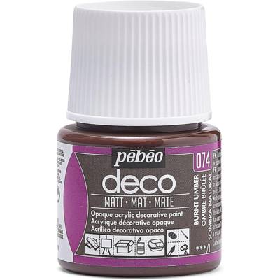 Flacon 45 ml peinture acrylique Déco Mat Ombre Brulée - PÉBÉO