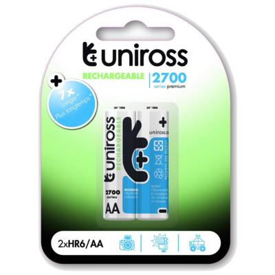 Pack de 2 Piles Rechargeable AA/HR6 2700 NIMH HYBRIO, 1.2V