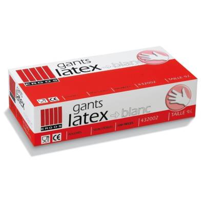 Gant latex blanc grade A L - boîte de 100 pièces - Gedimat