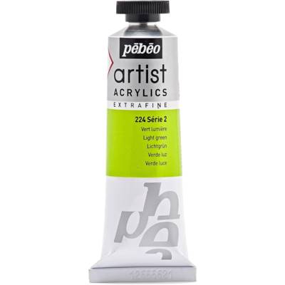 Tube 37 ml Peinture Artist Acrylics Extra fine VERT LUMIERE - PÉBÉO
