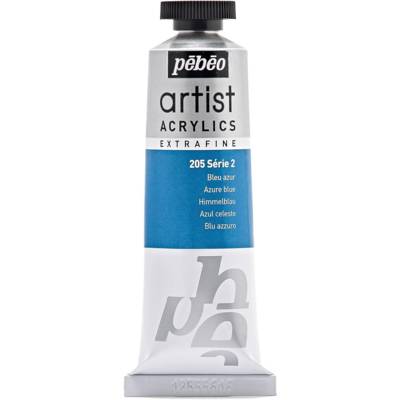 Tube 37 ml Peinture Artist Acrylics Extra fine BLEU AZUR - PÉBÉO