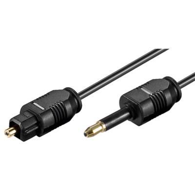 Cable Fibre Optique Diam 2,2 mm Jack mâle 3,5 mm / fiche optique (TOSLINK) 1m