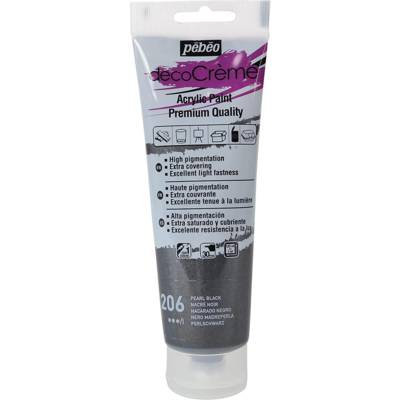 Tube 120ml Peinture Acrylique Décocrème Mat NACRE NOIR - PÉBÉO