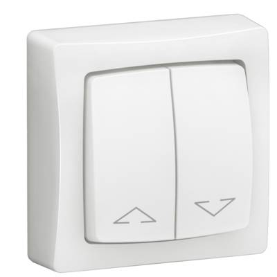 Double interrupteur pour volets roulants Appareillage saillie complet - blanc - AURELEC