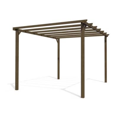 Pergola bois traité marron - Gedimat