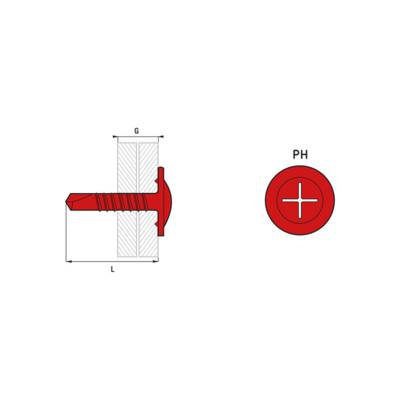 Boîte 500 Vis autoperceuse tête ronde large zingué SCELL-IT - PH2 - 4.2 x 25 mm -TRLC42025 - Maxoutil