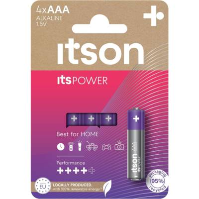 Pack de 4 Piles Alcalines LR03/AAA 1,5V ItsPOWER