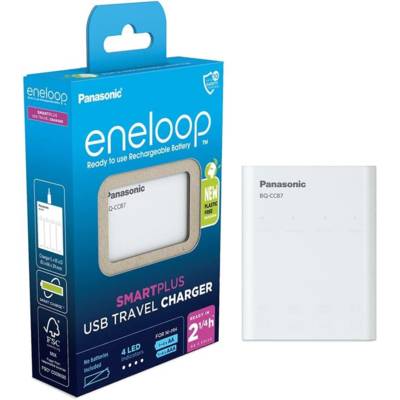 Eneloop Chargeur Smart Plus USB Travel Charger BQ-CC87 Sans Piles
