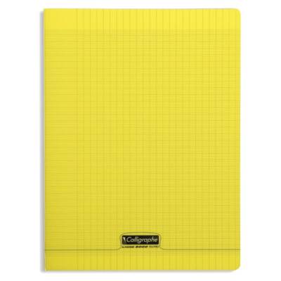 Cahier piqué 24x32cm polypro 96p séyès 90g jaune - CLAIREFONTAINE