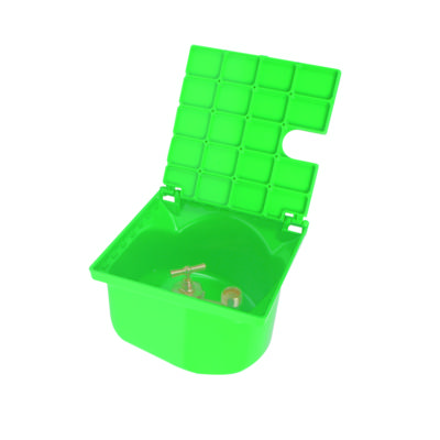 Bouche d'arrosage à enterrer NICOLL PVC dimensions 200x200mm haut.140mm coloris vert avec robinet laiton 20x27mm - Gedimat