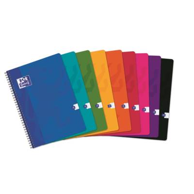 Cahier Spirale A4 100 Pages 90g Satiné Grands Carreaux Séyès Coloris Aléatoire - OXFORD