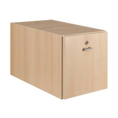 Caisson 1 tiroir dossiers suspendus NOVA mélaminé - L32xP55xH35 cm - Hêtre miel - Mobidecor