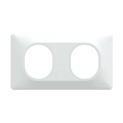 Plaque de finition 2 postes horizontal entraxe 71mm OVALIS - blanc - Gedimat - SCHNEIDER ELECTRIC