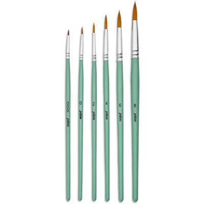 Pochette 6 pinceaux manche court rond - poly d - 100% wood fsc