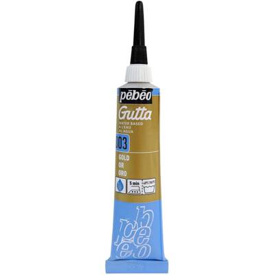 Tube 20ml Peinture GUTTA à l'eau OR - PÉBÉO