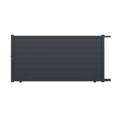 Portail coulissant MARGOT alu gris anthracite structuré - Gedimat - GARDEN GATE