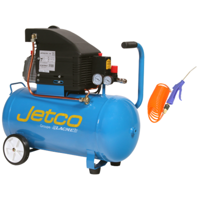 Compresseur mobile JetCo 50 LACME 13 m³/h mono 50L 8 bar - 104000 - LACME SARL