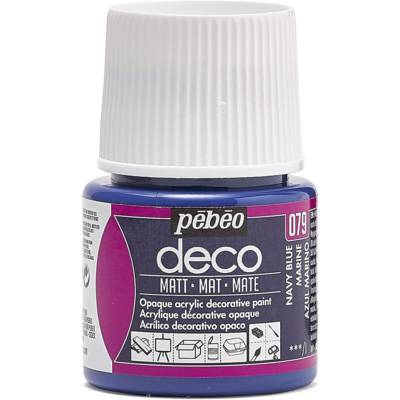 Flacon 45ml peinture acrylique Déco Mat MARINE - PÉBÉO