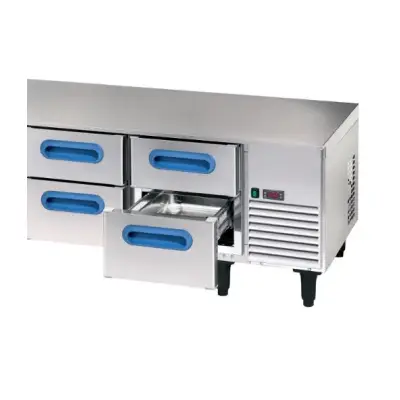 Soubassement réfrigéré 2 tiroirs + 1 porte GN1/1 - SBR2 - Friginox