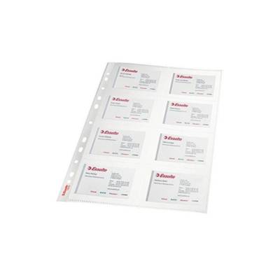 Lot de 10 Pochettes perforées PP 10.5/100e pour cartes de visite - ESSELTE