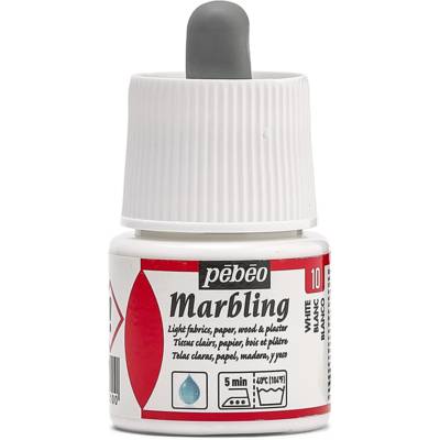 Flacon 45ml Peinture à l'Eau Marbling Blanc - PÉBÉO