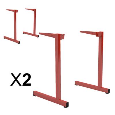 Lot de 2 piètements GANGE époxy - T6 - Rouge RAL 3000 - MOBIDECOR