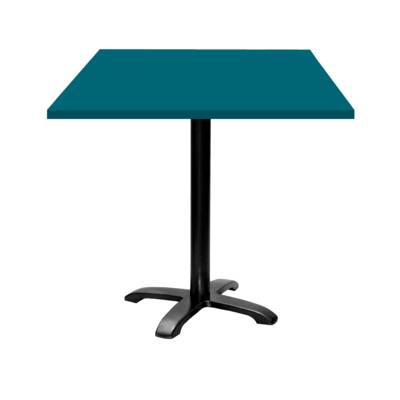 Table pied noir 70x70cm bleu prusse - intérieur - RestooTab