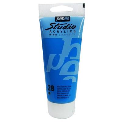 Tube Peinture Studio Acrylique Bleu Céruléum 100 ml - PÉBÉO