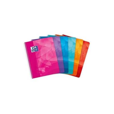 Cahier spirale 17 x 22 cm 100 pages 90 g petits carreaux 5 x 5 Couleurs Aléatoires