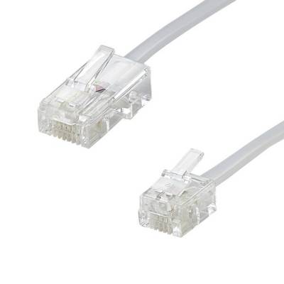 Cordon RJ45/RJ11 blanc - 1,80m - Gedimat