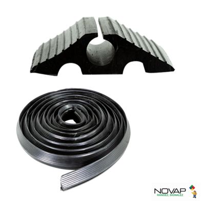 Passe-câbles Travaux rouleau de 9 mètres - 1 gorge Ø 20 mm - Noir - NOVAP - 6101260 - Maxoutil