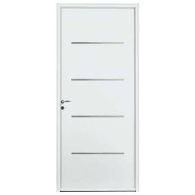 Porte d'entrée acier SAORI blanc dormant 54 mm - 215 x 90 cm - Gedimat - ZILTEN
