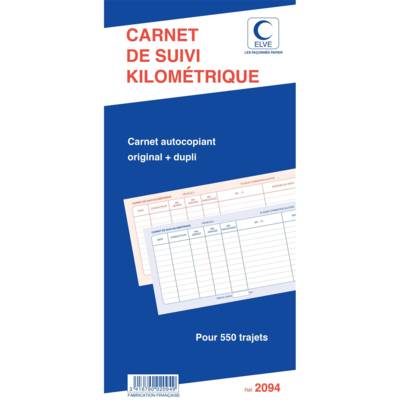 Carnet de suivi kilométrique spiralé 50 Dupli, 550 Trajets 29,7 x 140 mm