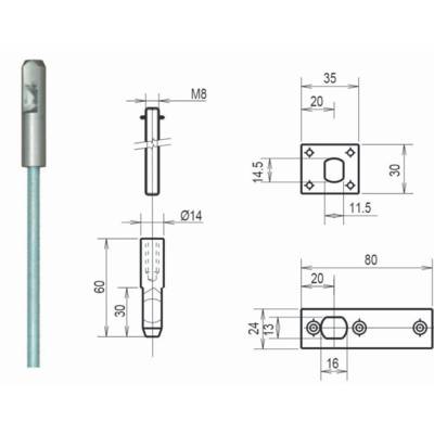 Tringles TEG complet 837 METALUX pour serrures 2 et 3 points - F15837SG00 - Maxoutil