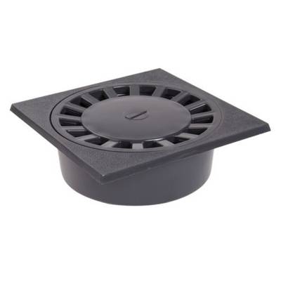 Siphon de cour PVC sortie verticale gris foncé - mâle D90 femelle D80 - Gedimat - NICOLL