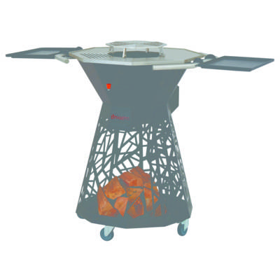 Plancha brazero à bois LE DESING noir/inox - 68,5x68,5x98cm - Gedimat