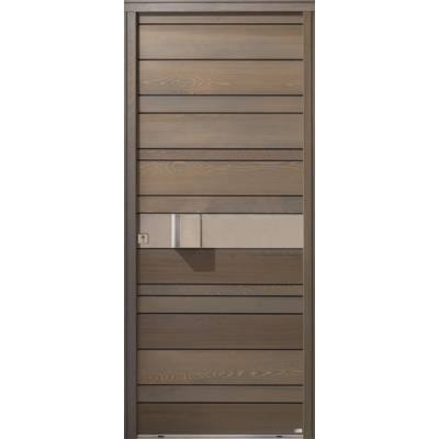 Porte d'entrée bois Red Cedar NATIV 2 cendré dormant 70 mm - 215 x 90 cm - Gedimat - ZILTEN