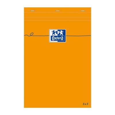 Bloc-notes A5 quadrillé 5x5 80 feuilles 80g couverture orange